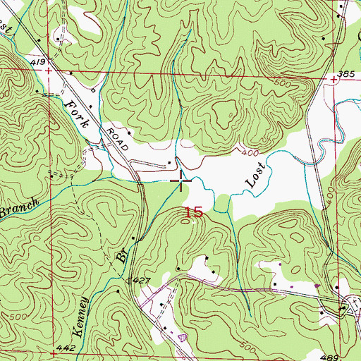 Topographic Map of Kenney Branch, AL