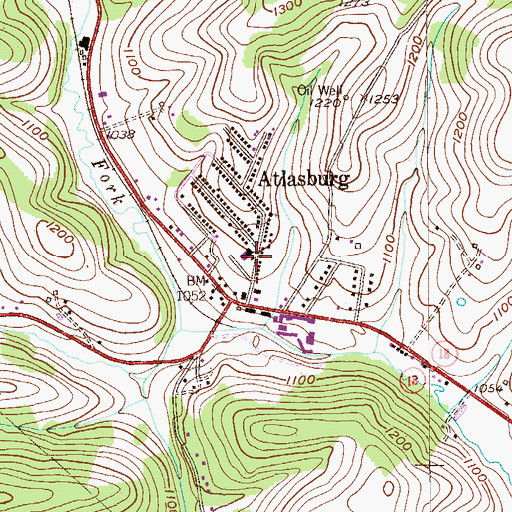 Topographic Map of Atlasburg Elementary School, PA
