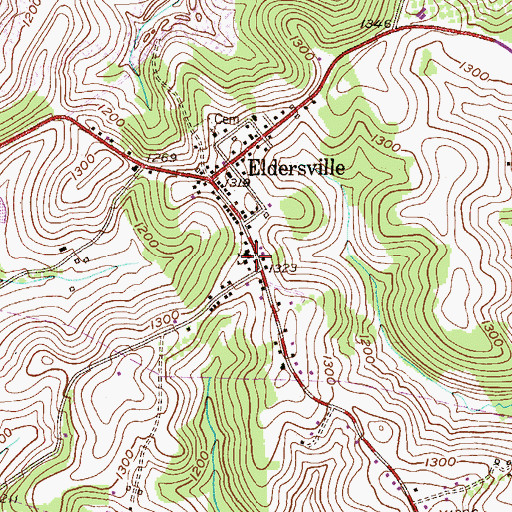 Topographic Map of Eldersville Elementary School, PA