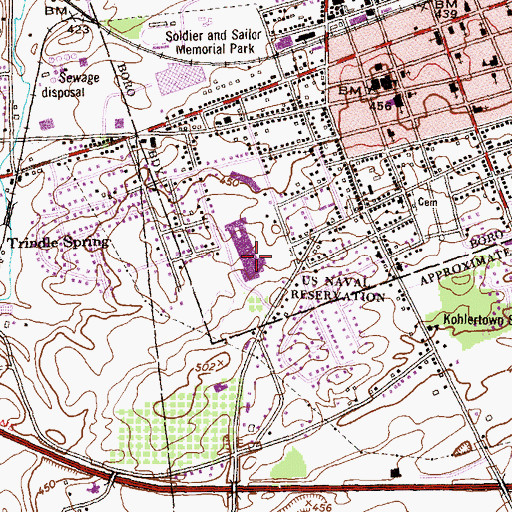 Topographic Map of Mechanicsburg Area Senior High School, PA