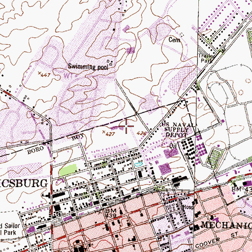 Topographic Map of Northside Elementary School, PA