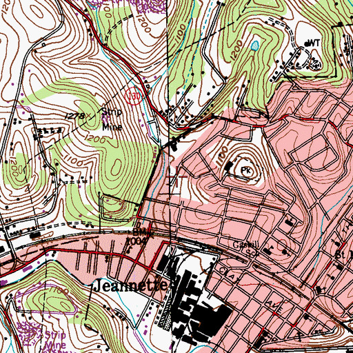 Topographic Map of Fort Pitt Elementary School, PA
