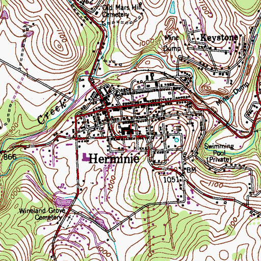 Topographic Map of Yough Senior High School, PA