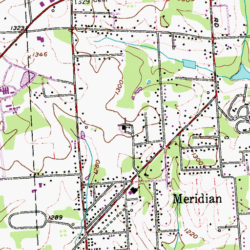 Topographic Map of Meridian Elementary School, PA