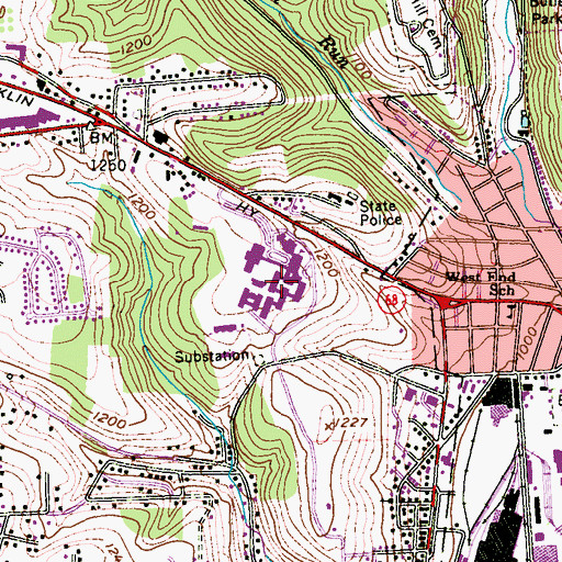 Topographic Map of Butler Area Senior High School, PA