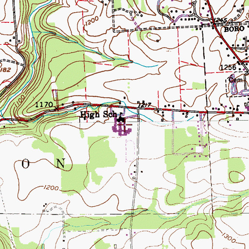 Topographic Map of Knoch Junior Senior High School, PA