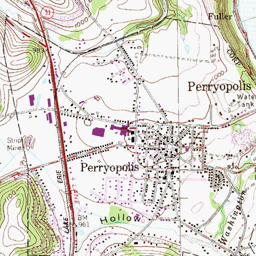 Topographic Map of Frazier High School, PA