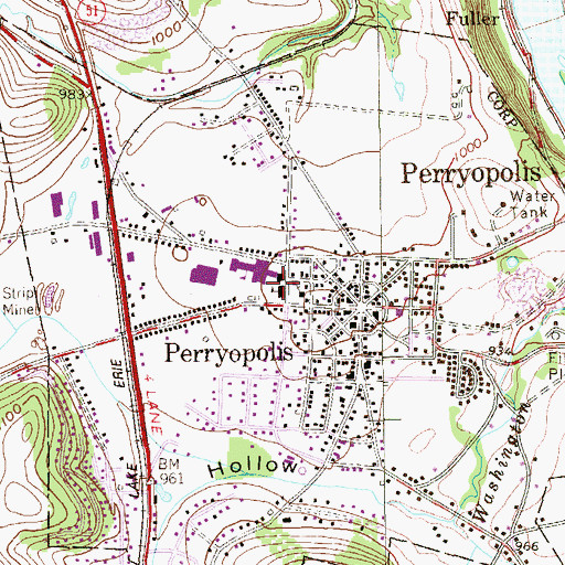 Topographic Map of Perry Elementary School, PA