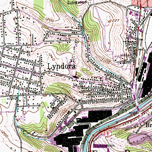 Topographic Map of Lyndora Elementary School, PA
