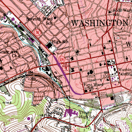 Topographic Map of Jefferson Court Center, PA