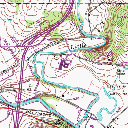 Topographic Map of Seneca Valley Junior High School, PA