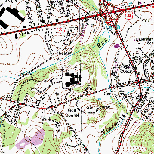 Topographic Map of Greater Latrobe Senior High School, PA