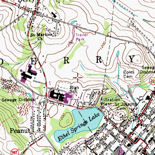 Topographic Map of Grandview Elementary School, PA