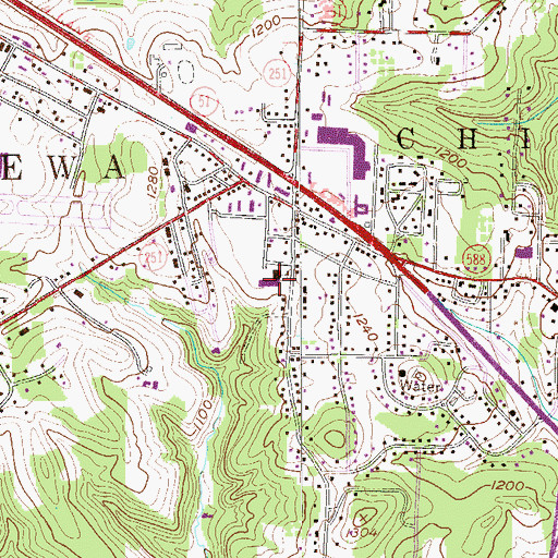 Topographic Map of Blackhawk Kindergarten, PA