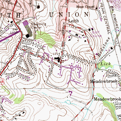 Topographic Map of Hatfield Elementary School, PA