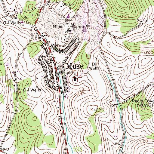 Topographic Map of Muse Elementary School, PA