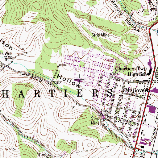 Topographic Map of Allison Park Elementary School, PA