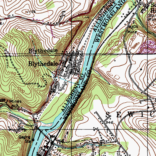 Topographic Map of Industry, PA