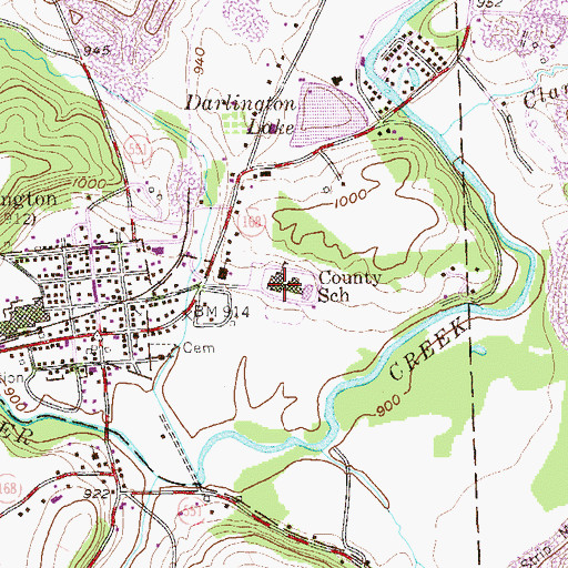 Topographic Map of Northwestern Elementary School, PA