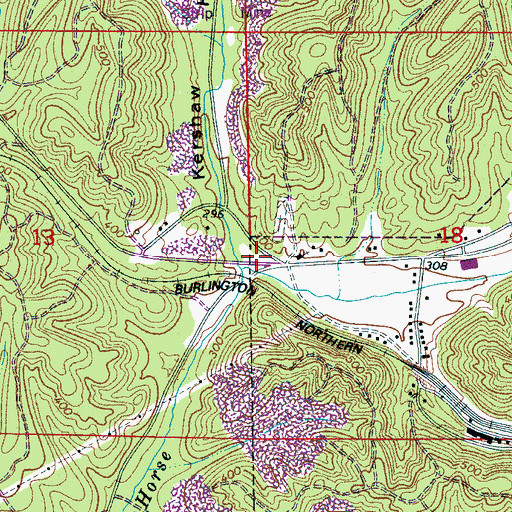 Topographic Map of Kershaw Hollow, AL