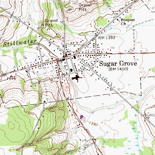 Topographic Map of Sugar Grove Elementary School, PA