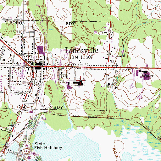 Topographic Map of Linesville Conneaut Summit High School, PA
