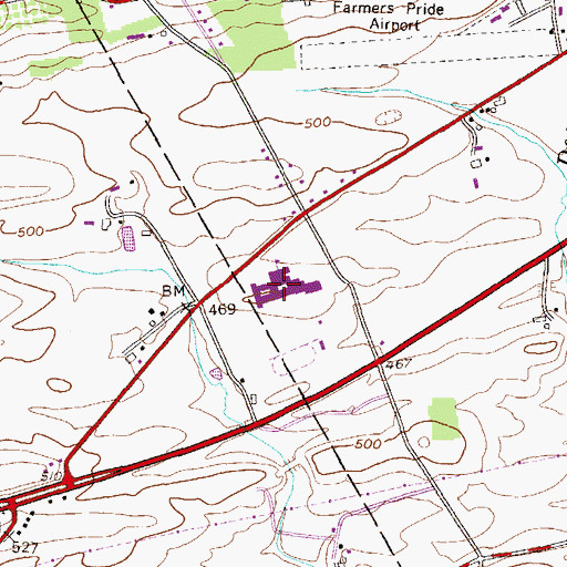 Topographic Map of Northern Lebanon High School, PA