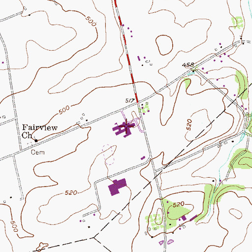 Topographic Map of Elco Senior High School, PA