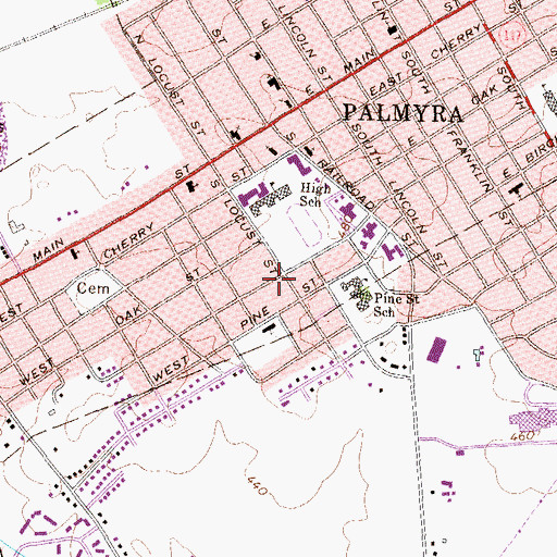 Topographic Map of Palmyra Senior High School, PA