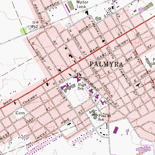 Topographic Map of Palmyra Middle School, PA