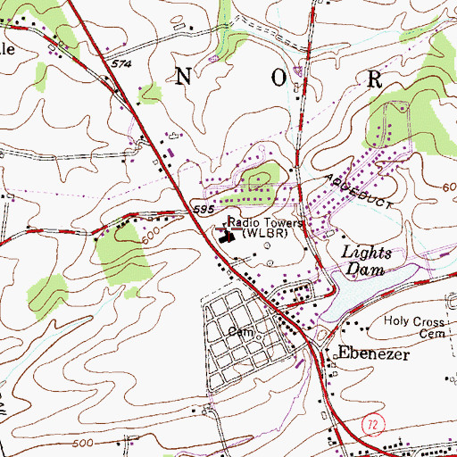 Topographic Map of Ebenezer Elementary School, PA