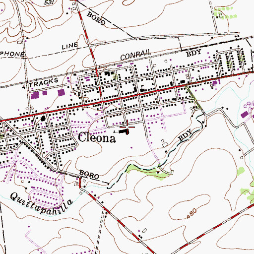 Topographic Map of Cleona Elementary School, PA