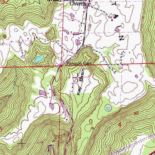 Topographic Map of Key Basin, AL