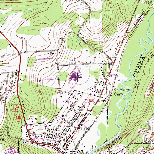 Topographic Map of Johnson Elementary School, PA