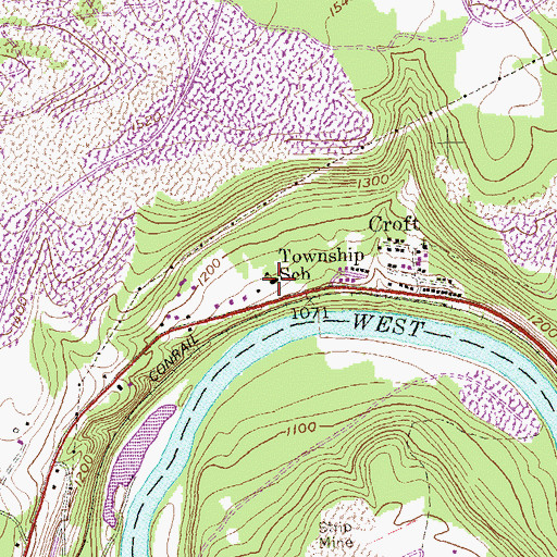 Topographic Map of Goshen Elementary School, PA