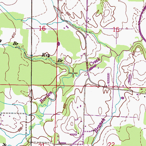 Topographic Map of Key Branch, AL