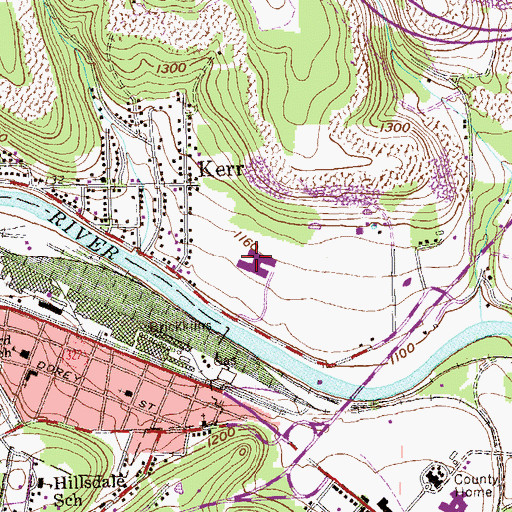Topographic Map of Clearfield Area Middle School, PA