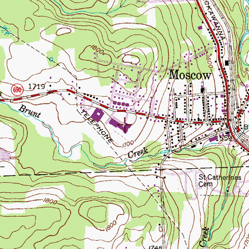 Topographic Map of North Pocono High School, PA