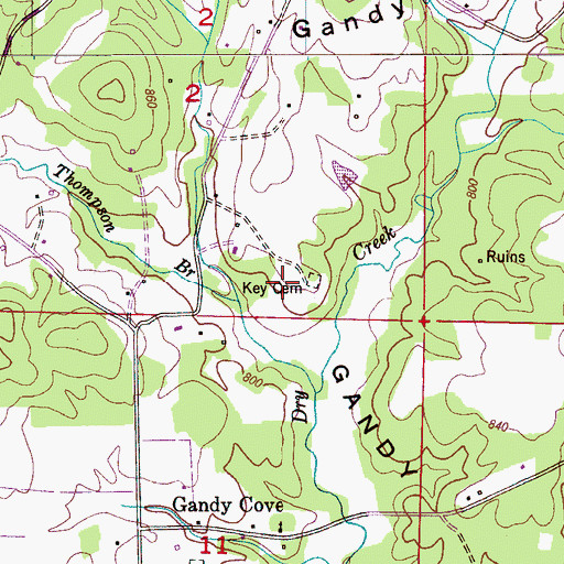 Topographic Map of Key Cemetery, AL