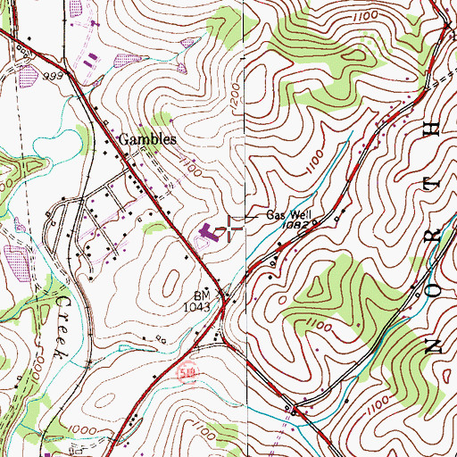 Topographic Map of Wylandville Elementary School, PA