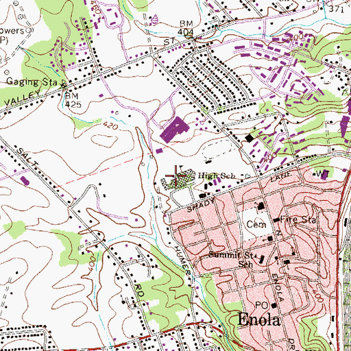 Topographic Map of East Pennsboro Area Senior High School, PA