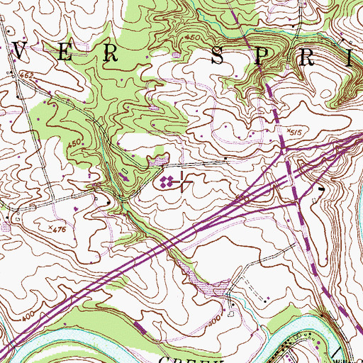 Topographic Map of Green Ridge Elementary School, PA