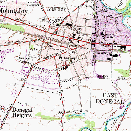 Topographic Map of Seiler Elementary School, PA