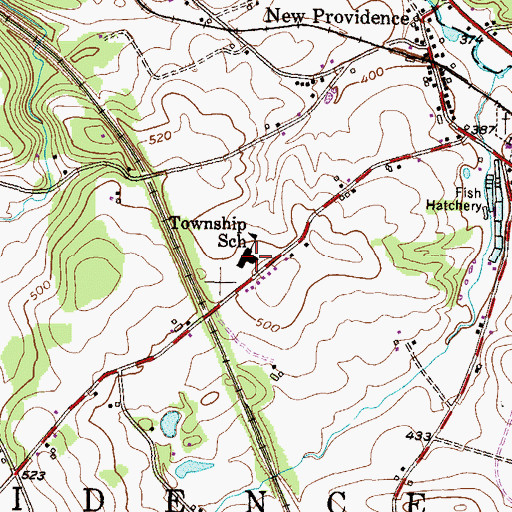 Topographic Map of Providence Elementary School, PA