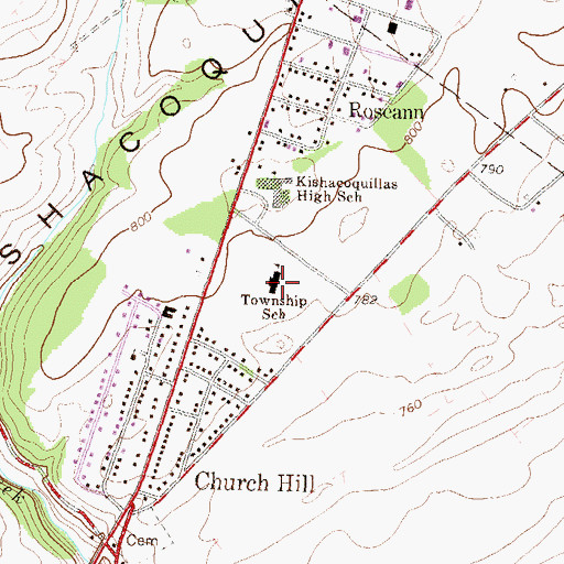 Topographic Map of Brown Township Elementary School, PA