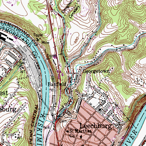 Topographic Map of Gilpin Elementary School, PA
