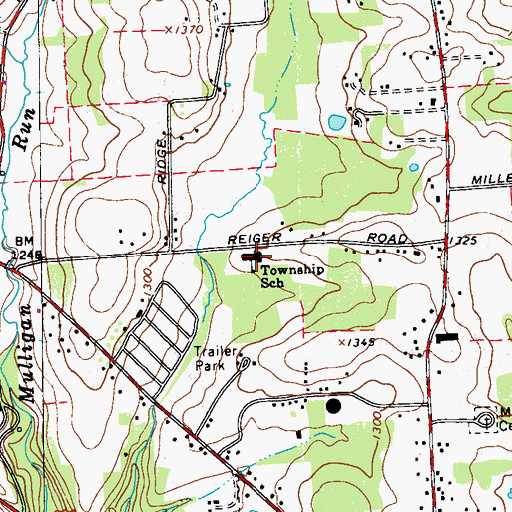 Topographic Map of Franklin Township Elementary School, PA