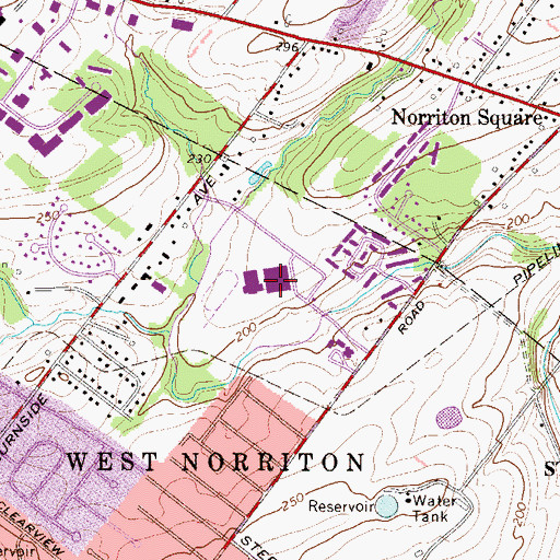 Topographic Map of Norristown Area High School, PA