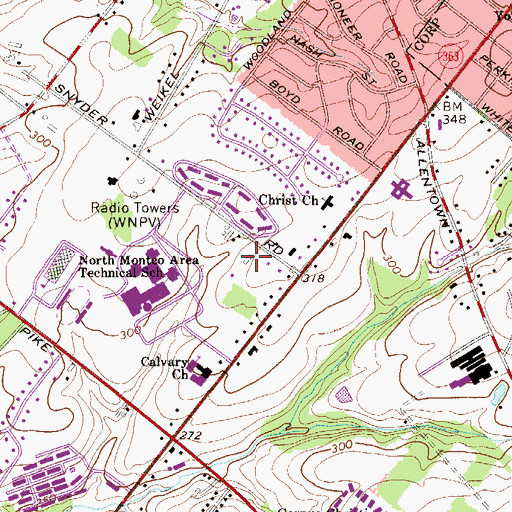 Topographic Map of North Penn Senior High School, PA
