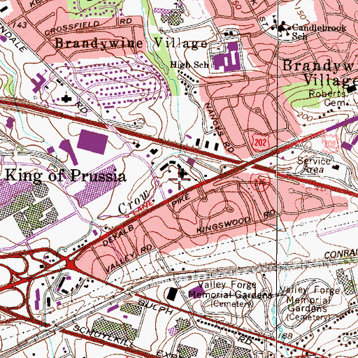 Topographic Map of Upper Marion Middle School, PA